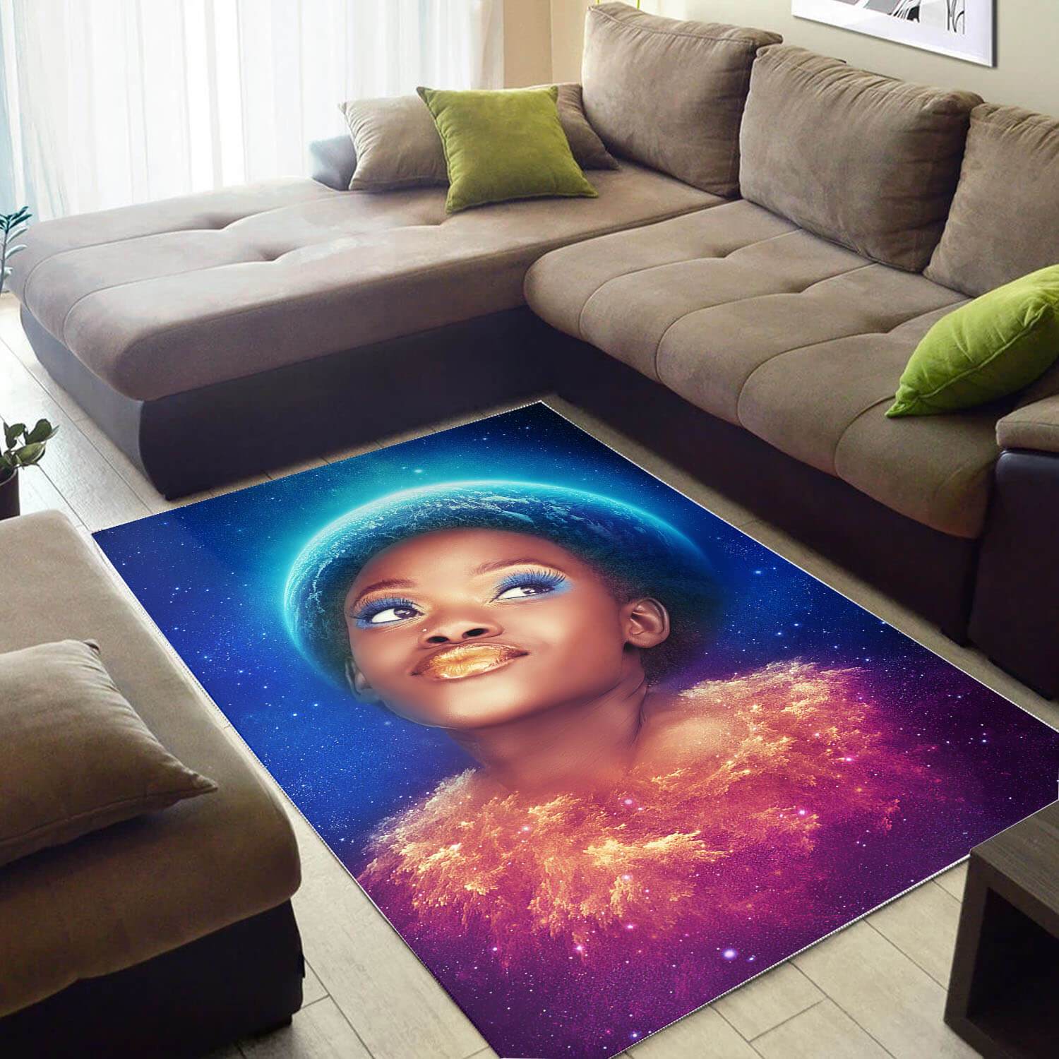 Afrocentric Area Rugs Beautiful Afro Lady African Carpet Modern Afrocentric Decor WBG36625