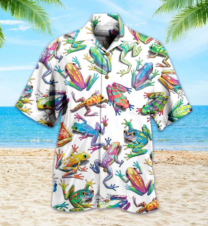 Colorful Frog Graphic Hawaii Shirt Ha1995