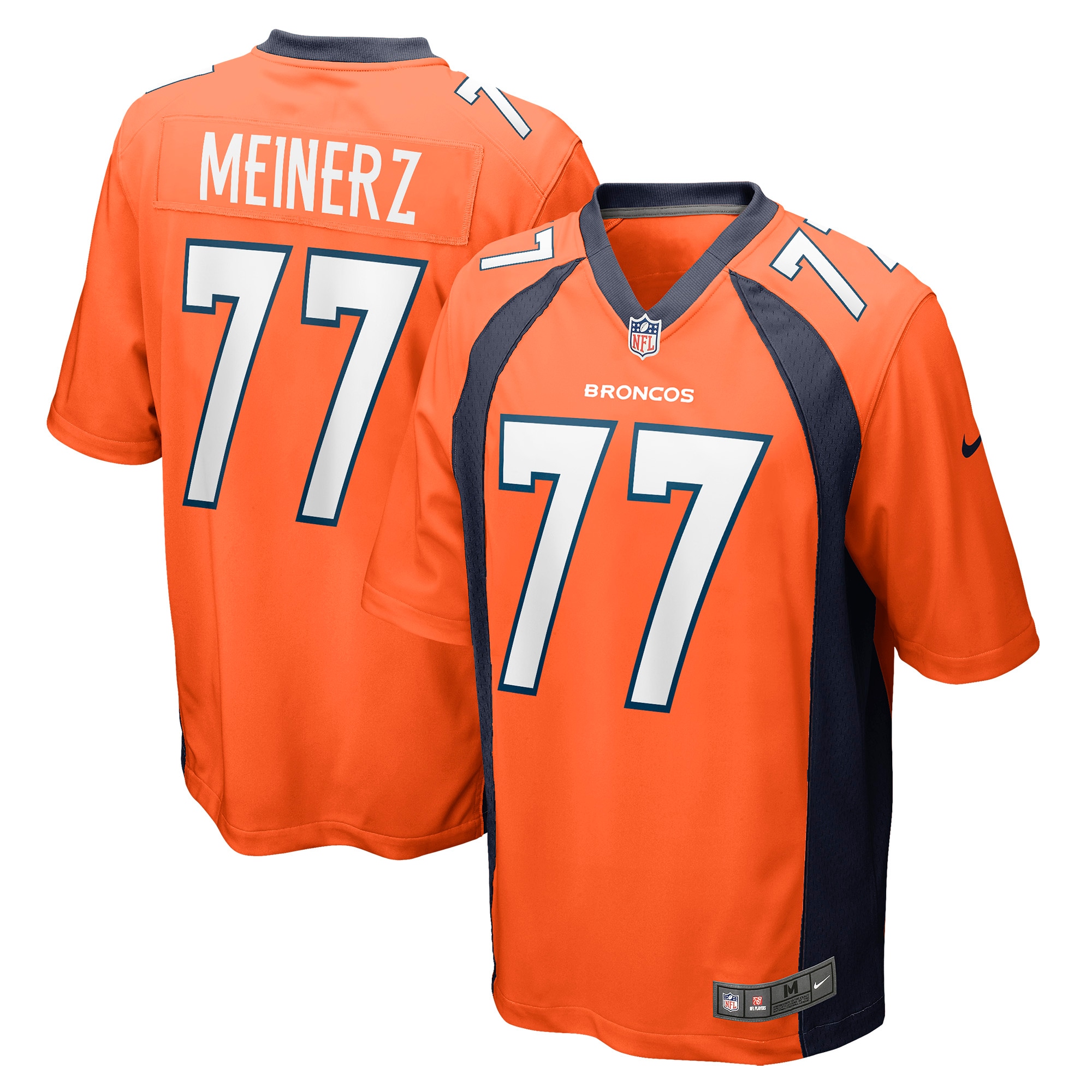 Men’s Denver Broncos Quinn Meinerz Orange Game Jersey