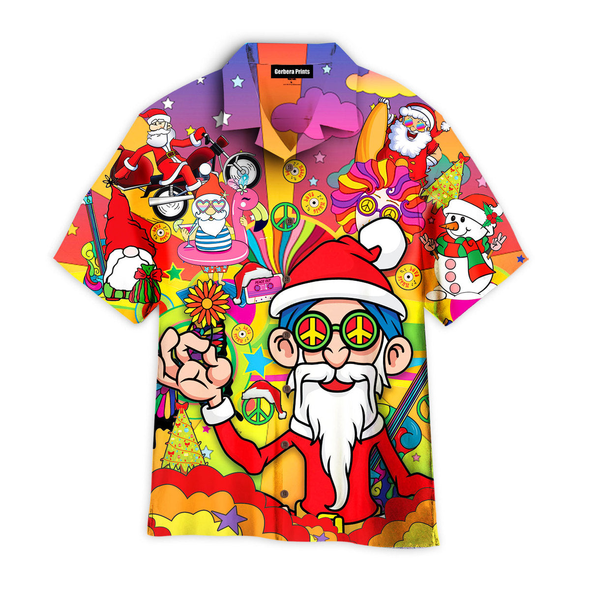 Hippie Santa Claus Aloha Hawaii Shirts For Men Women Ha61642