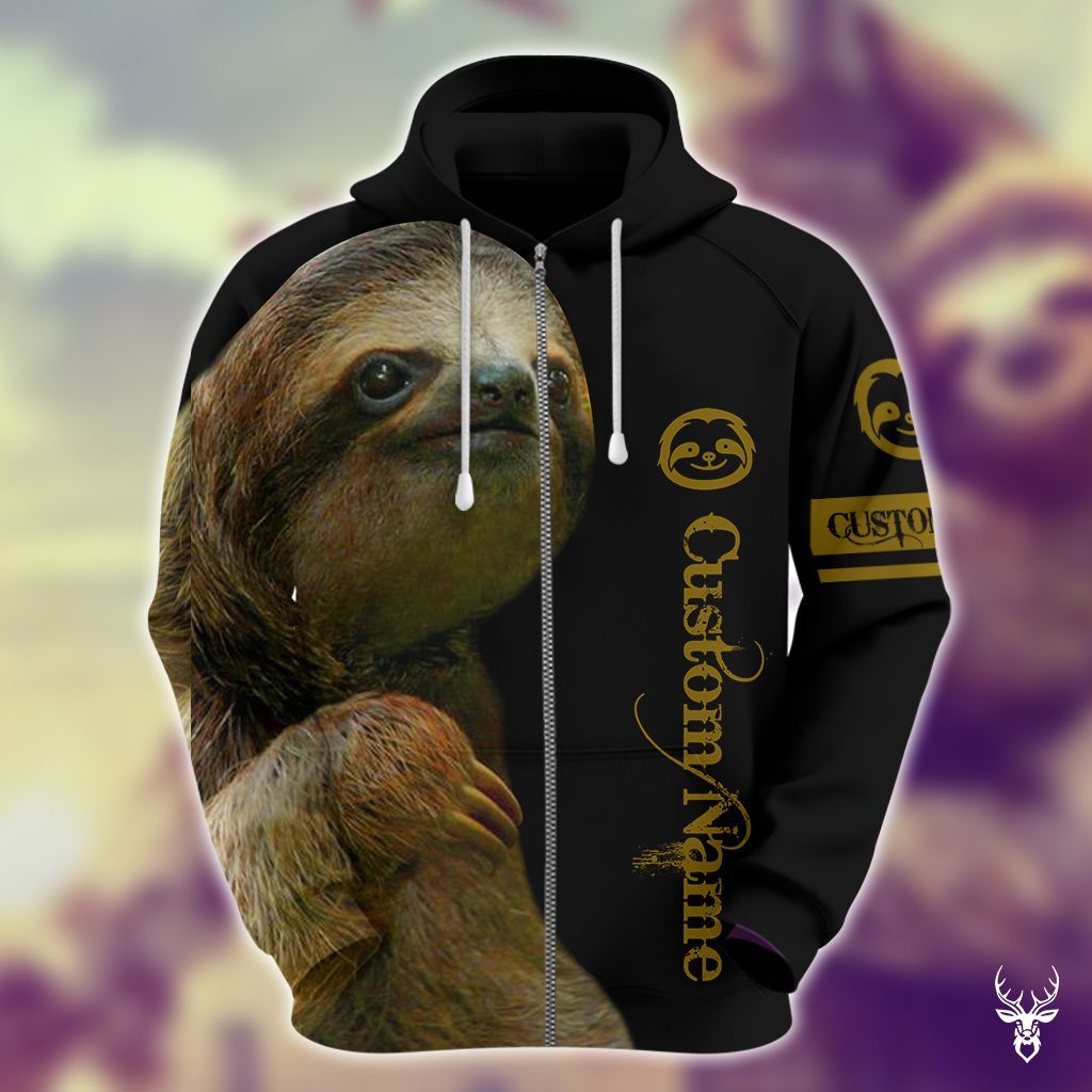 SLOTH CUSTOM NAME HOODIE CC TJJ012009T02FG