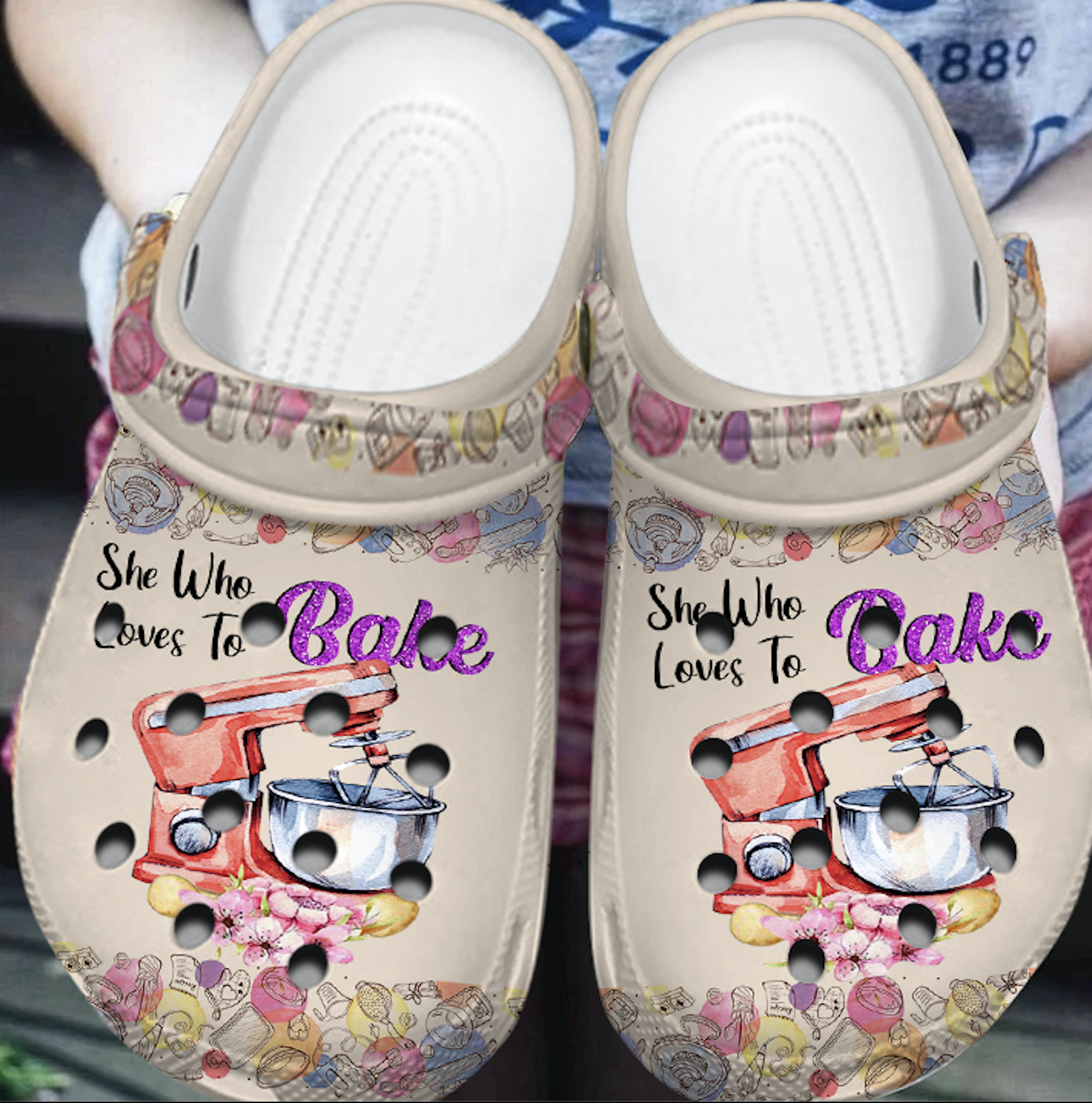 Baking Personalize Clog, Custom Name, Text, Fashion Style For Women, Men, Kid, Print 3D She Who Loves To Bake