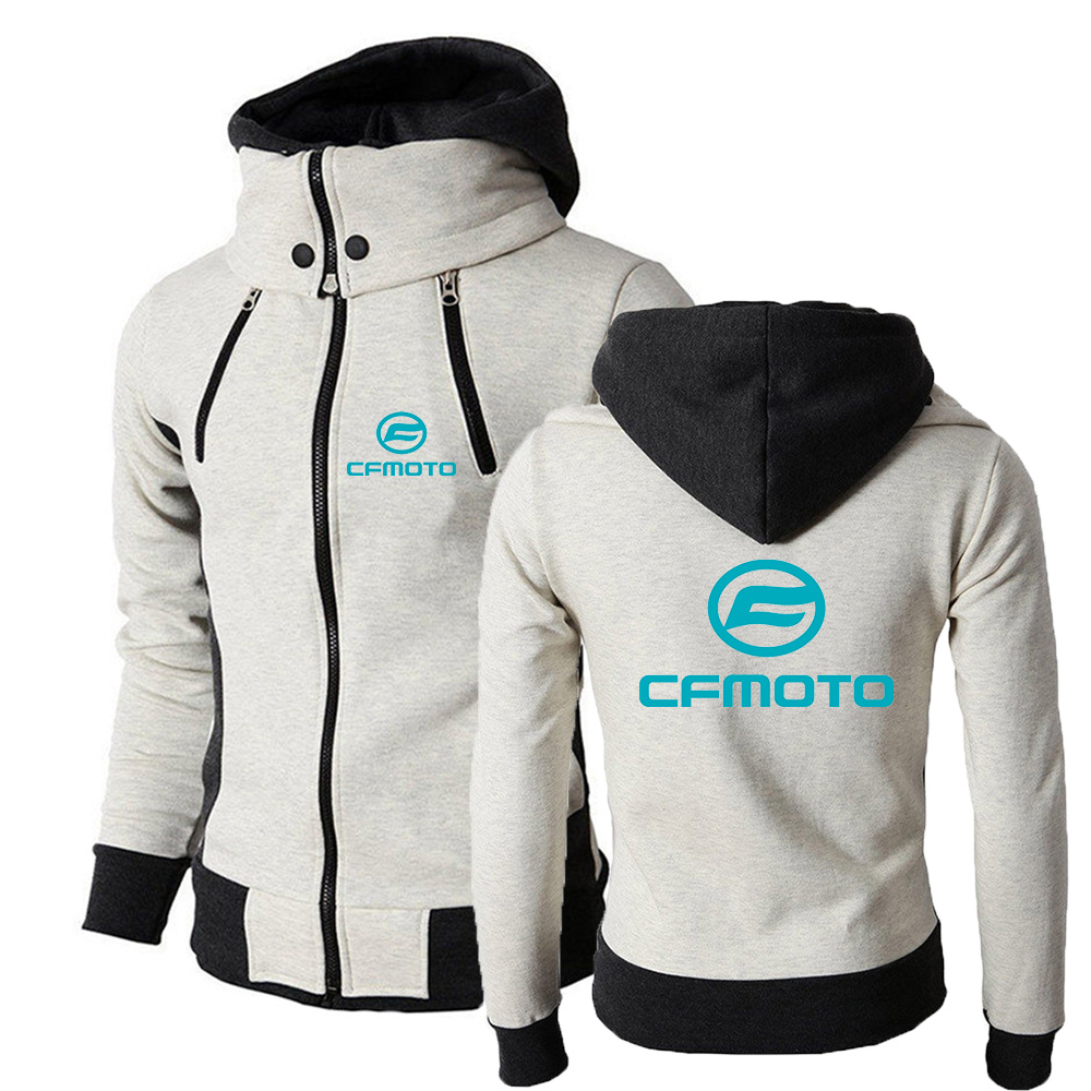 Cfmoto 2022 Men’s New Long Sleeves Jackets Printing Double-Zipper Casual Cardigan Hoodies High Street Sportswears Jackets Tops alx