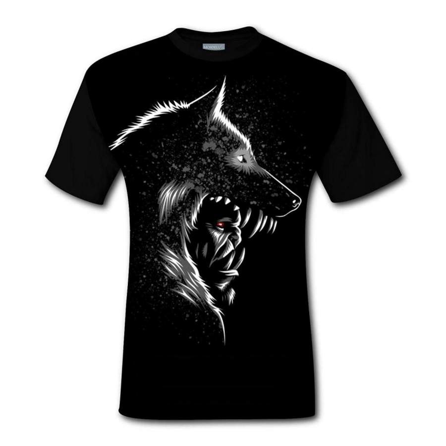 Orc Wolf Men’S Top T-Shirt Fashion O-Neck Short Sleeved T Shirts Summer Funny Loose Tee Shirt For Men