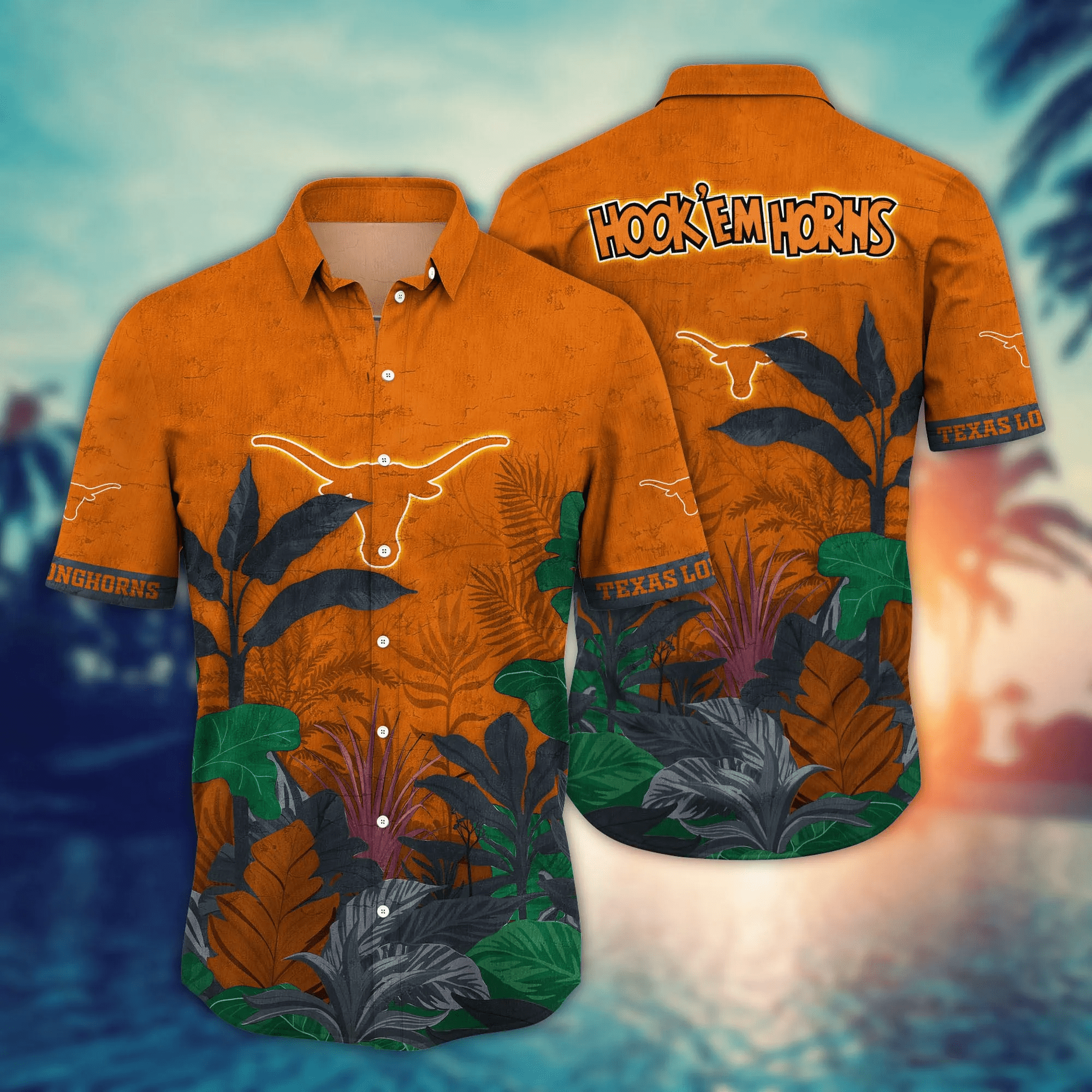 Texas Longhorns NCAA Hawaiian Shirt Parasols Aloha Shirt