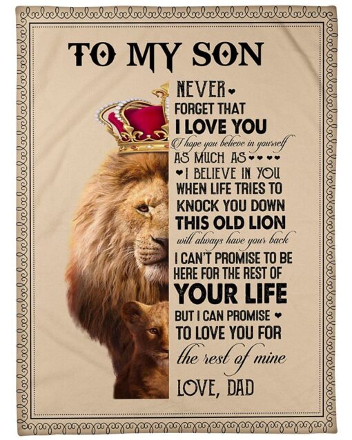 To My Son King Lion Blanket Never Forget That I Love You Soft Cozy Lightweight Premium Blanket