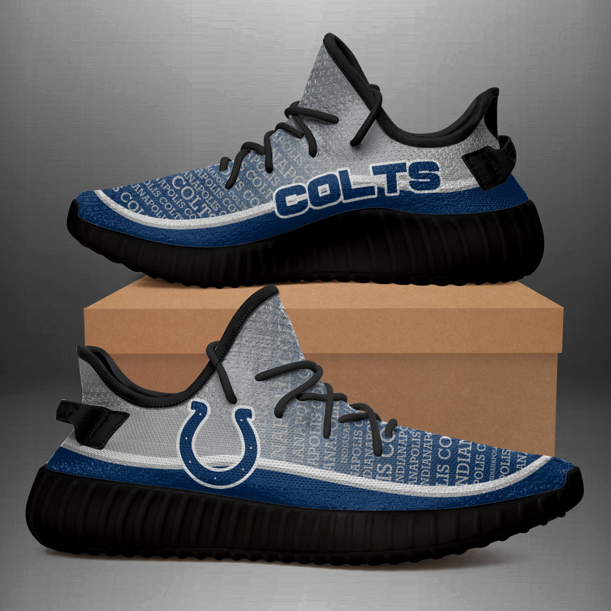 Colorful Line Words Indianapolis Colts Yeezy Shoes