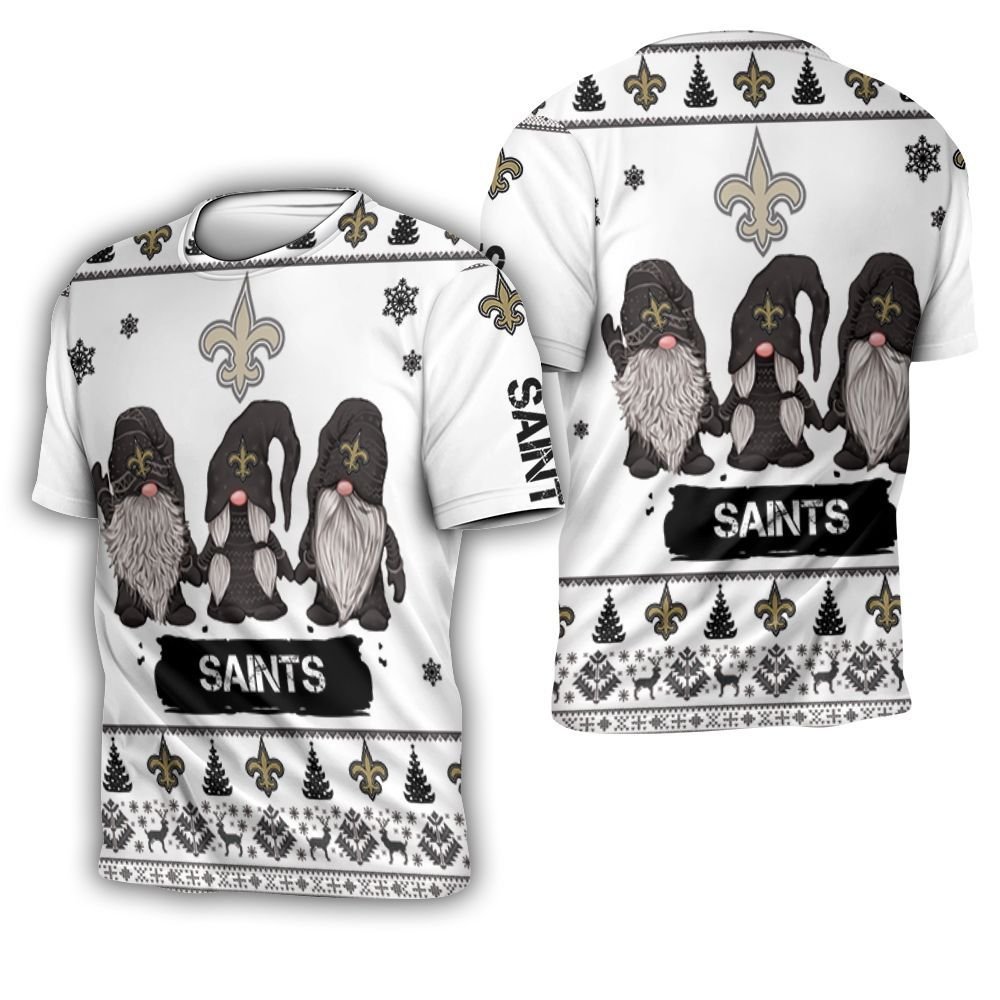 Christmas Gnomes New Orleans Saints Ugly Sweatshirt Christmas 3D 3D T-Shirt