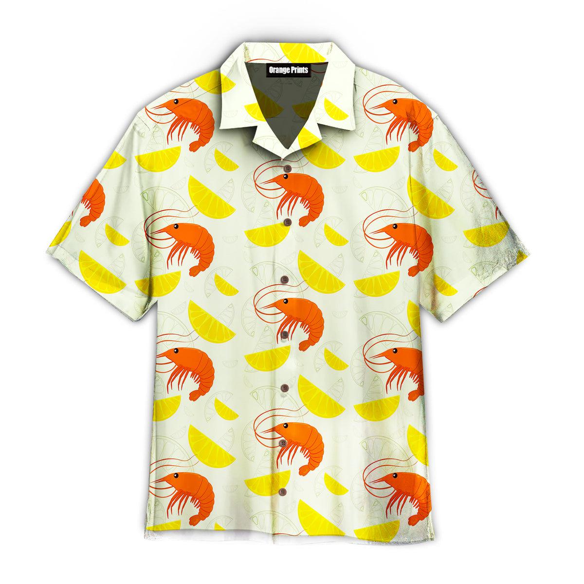 Shrimp On Yellow Lemon Slices Aloha Hawaii Shirts For Men Women Ha35634