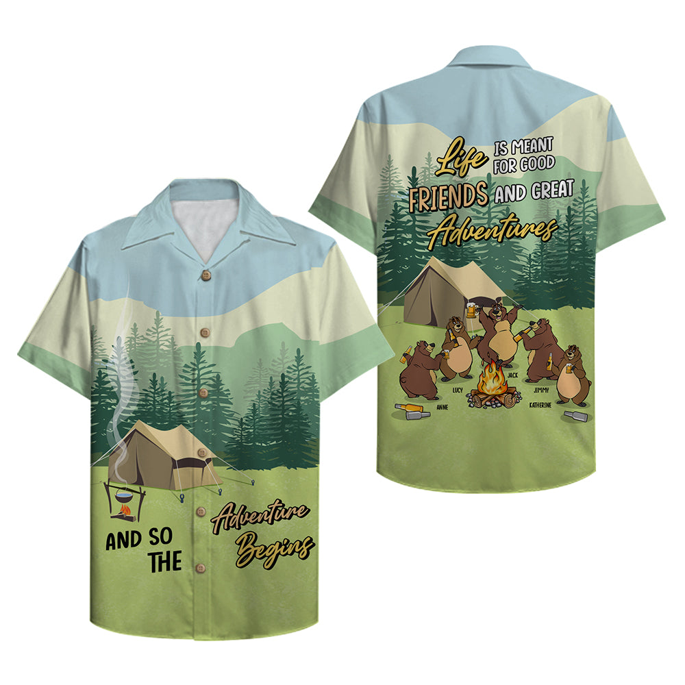 Camping Bear Life Is Meant To Good Friends Hawaiian Shirt Ha33119