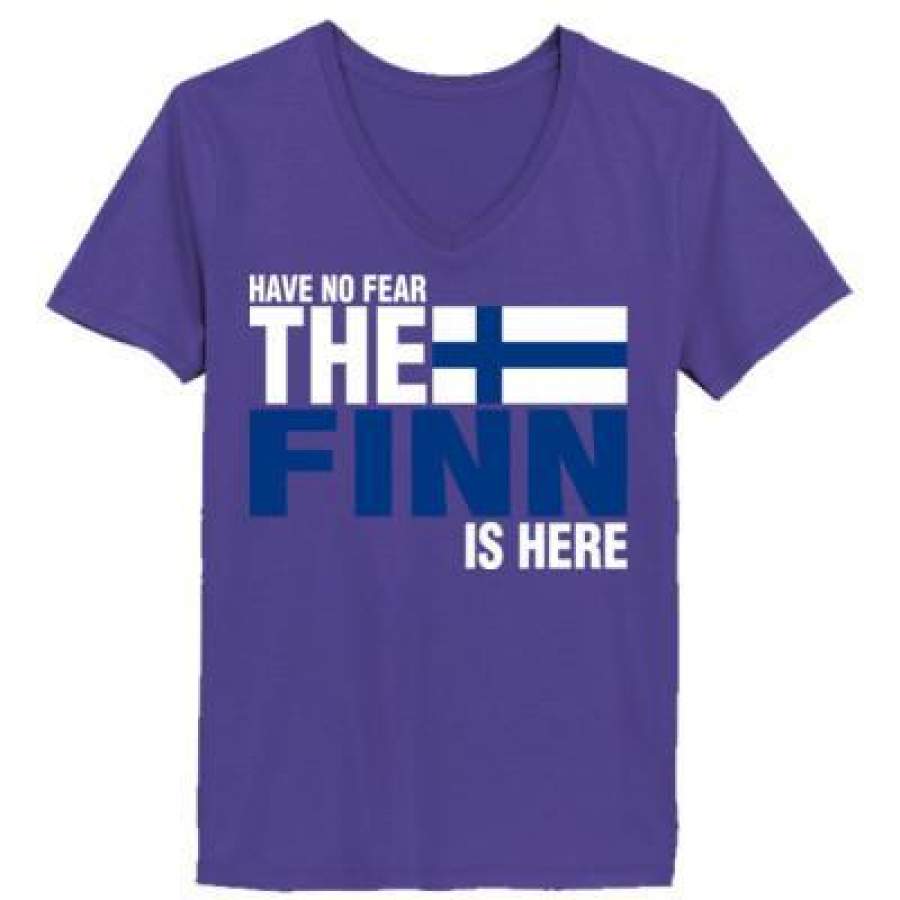 AGR Have No Fear The Finn Is Here – Ladies’ V-Neck T-Shirt