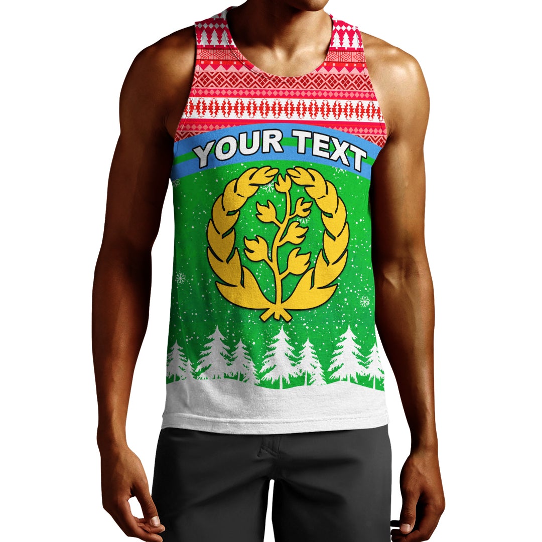 (Custom Personalised) Eritrea Men Tank Top Merry Christmas Mix African Pattern Lt13