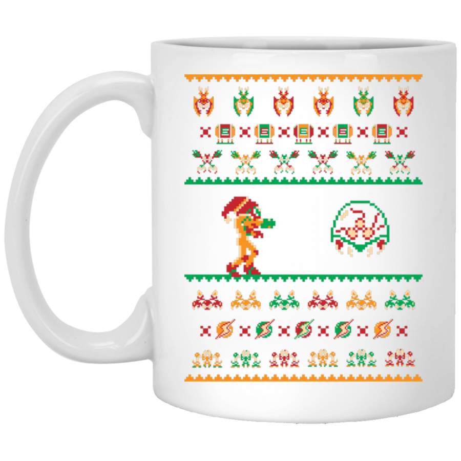 We Wish You A Metroid Christmas – Ugly Sweater Mug 11 oz. White Mug