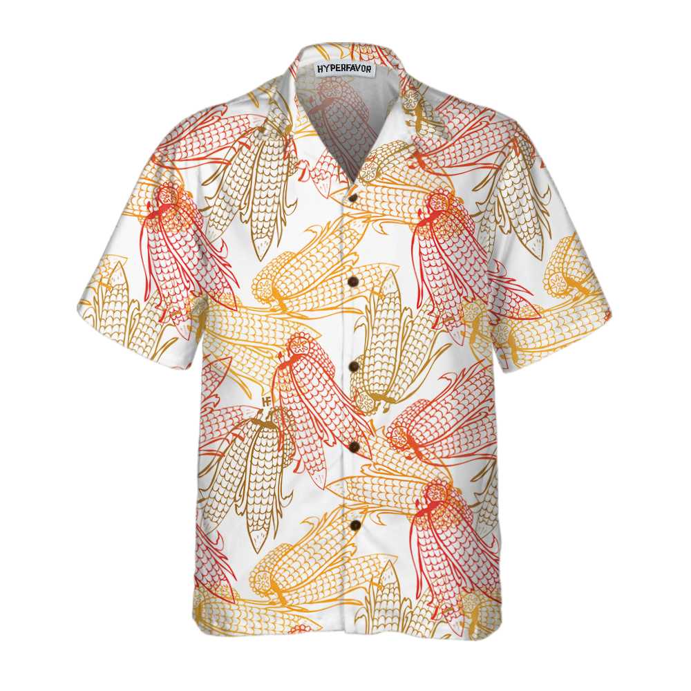 Corn Sketch Pattern Hawaii Shirt For Men Print Short Sleeve Ha63273