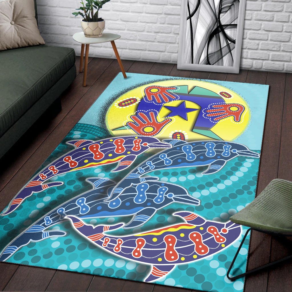 Aboriginal Area Rug – Aboriginal Naidoc Week Dolphin