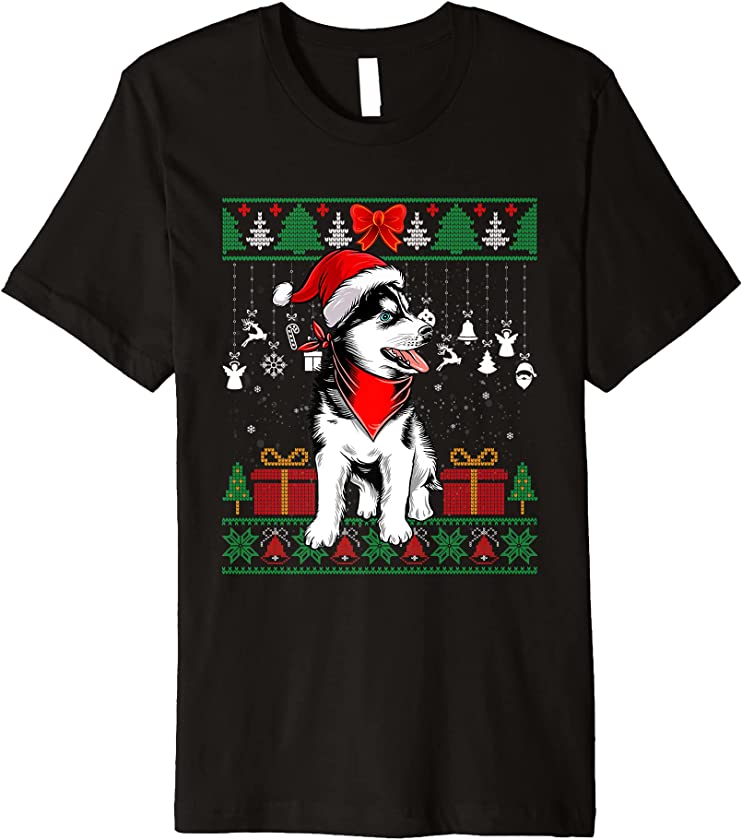 Siberian Husky Dog Lover Ugly Christmas Sweater Puppy Lover Premium T-Shirt