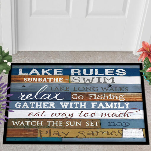 Lake Rules Doormat Entrance Mat Floor Mat Rug Indoor Outdoor Front