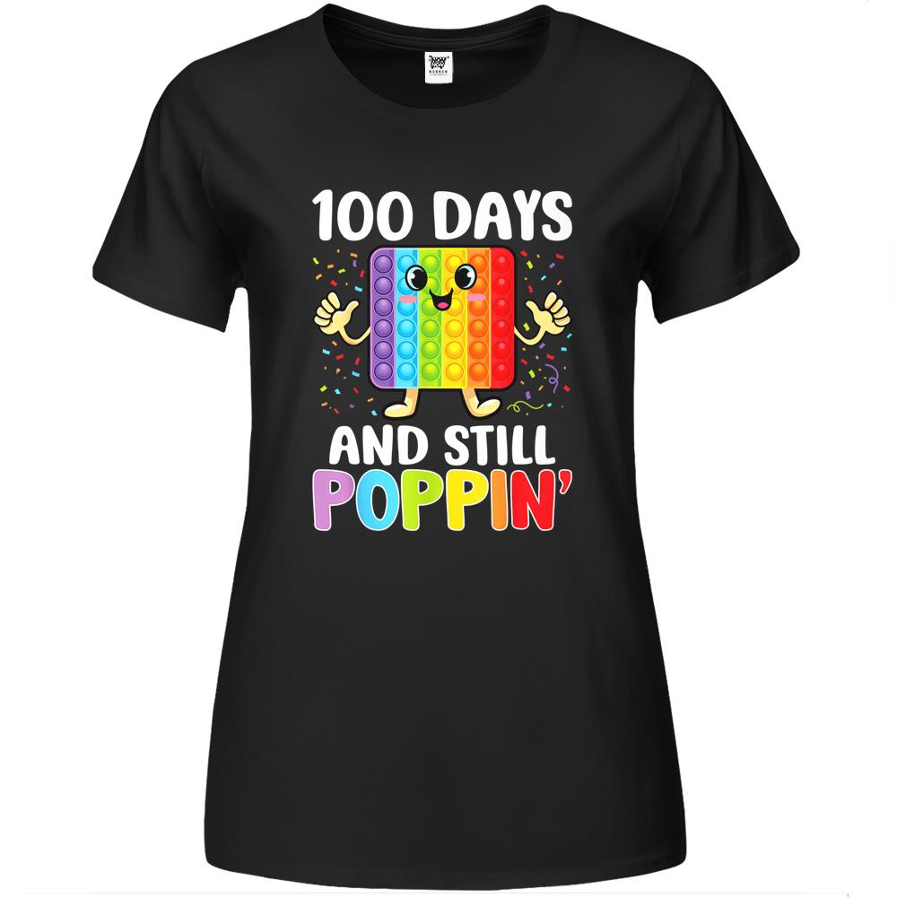 100 Days Of School And Still Poppin 100Th Day Pop It Premium Womens T Shirts