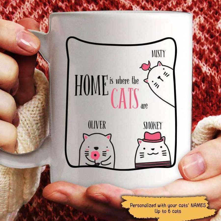 Home Is Where The Cats Are Personalized Mug