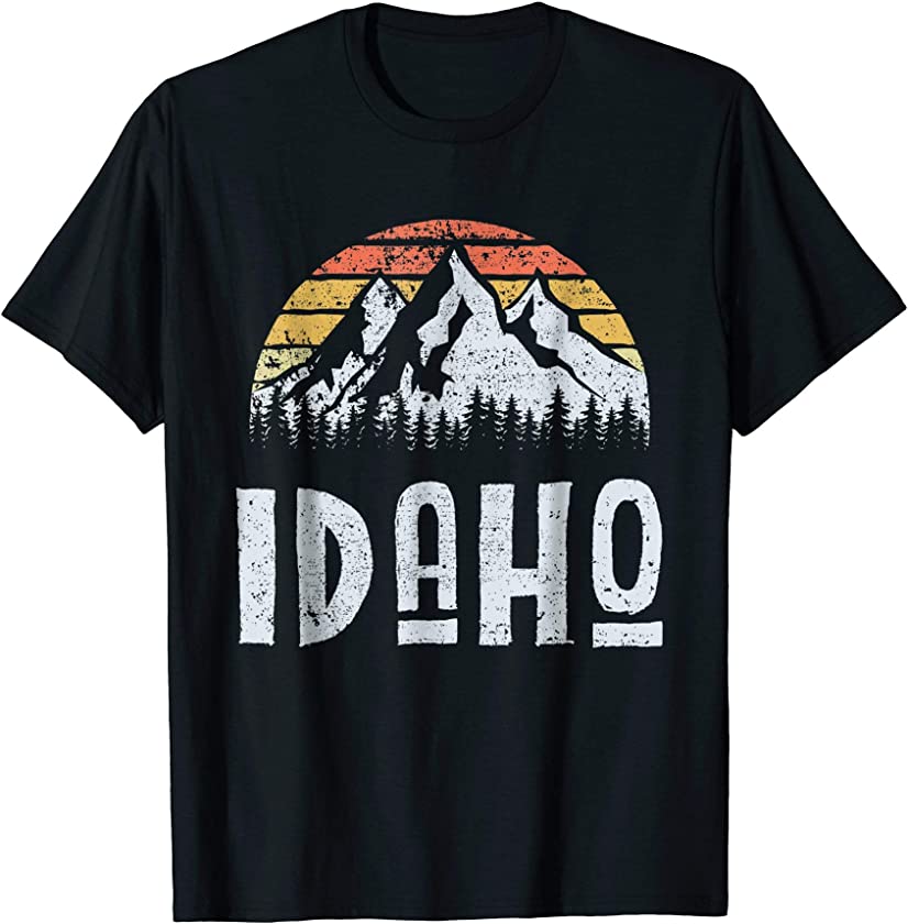 Vintage Retro ID Idaho Mountain State Sunrise T-Shirt