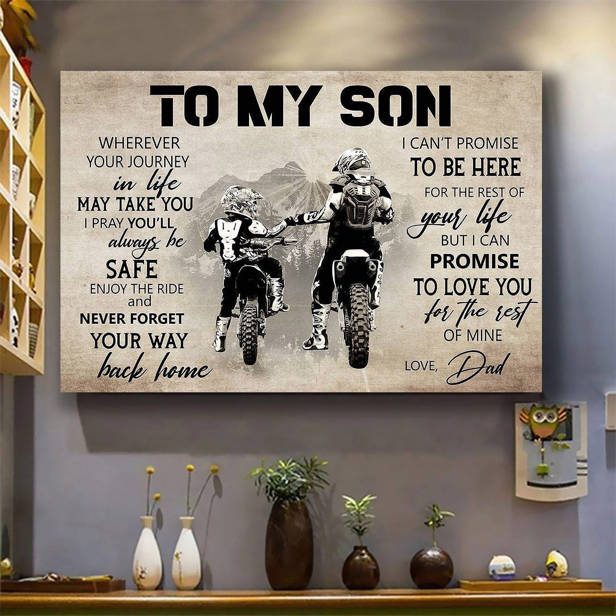 & Canvas |  To My Son While On This Ride Called Life Love Dad Canvas, Communion Gift | Wall Art Decor, Home Decor