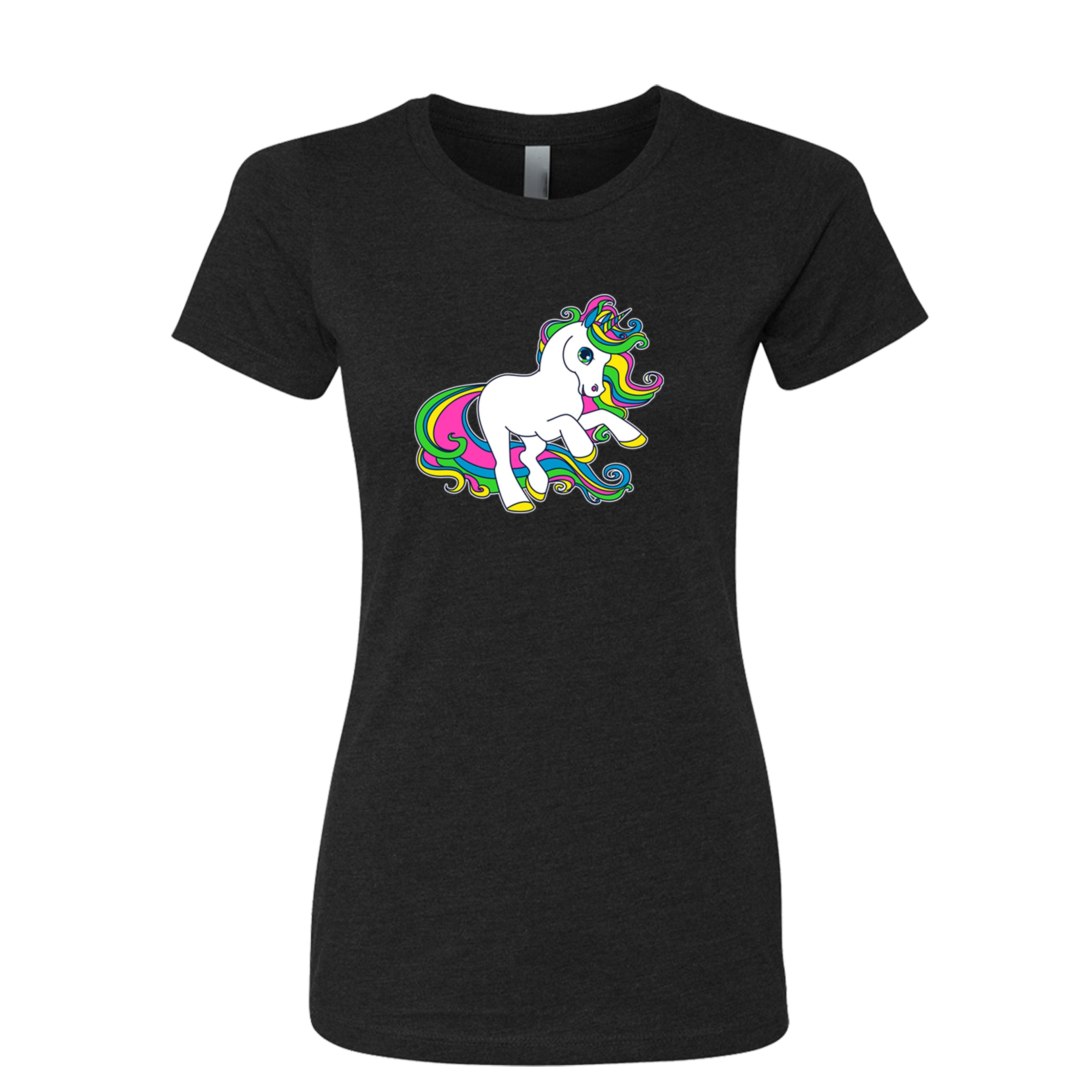 White Unicorn Rainbow Women’s Poly-Cotton T-shirt