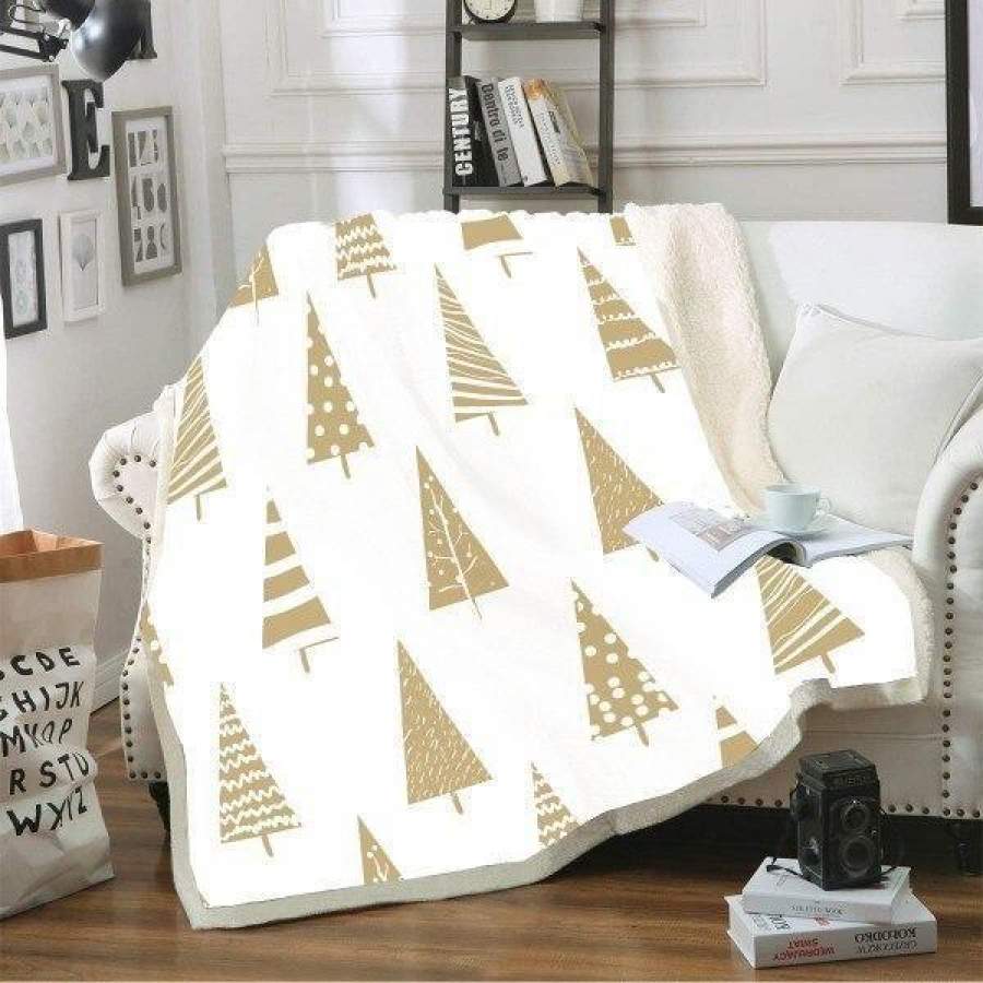 X-Mas Simple Yellow Trees Blanket Christmas Decoration Ideas Christmas Gift Ideas