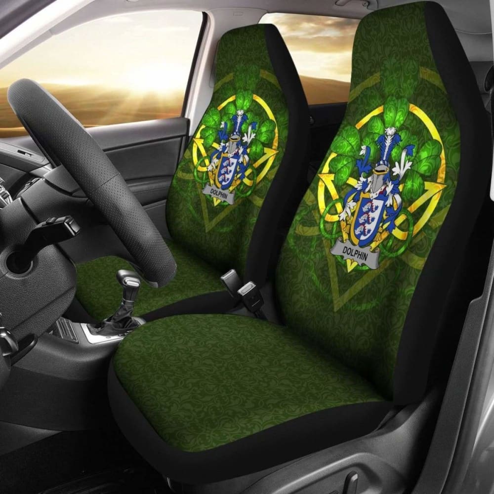 Dolphin Or Dolphyn Ireland Car Seat Cover Celtic Shamrock ( Set Of Two) 154230