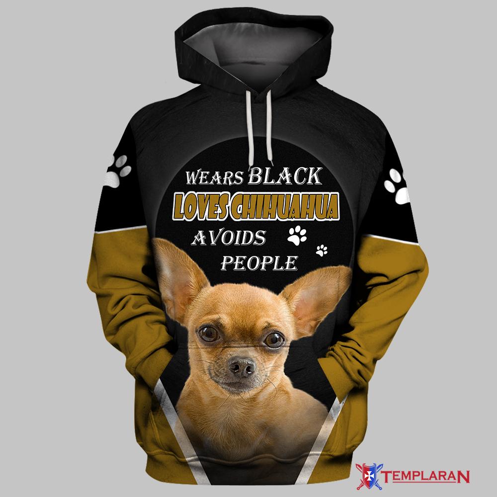 Wears Black, Loves Chihuahua! 3D Full Printing