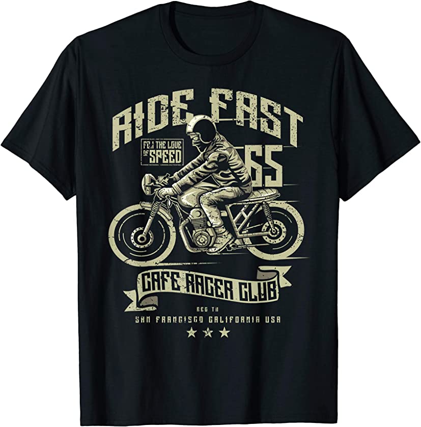 Cafe Racer Shirt Ride Fast Cafe Racer Club USA Vintage