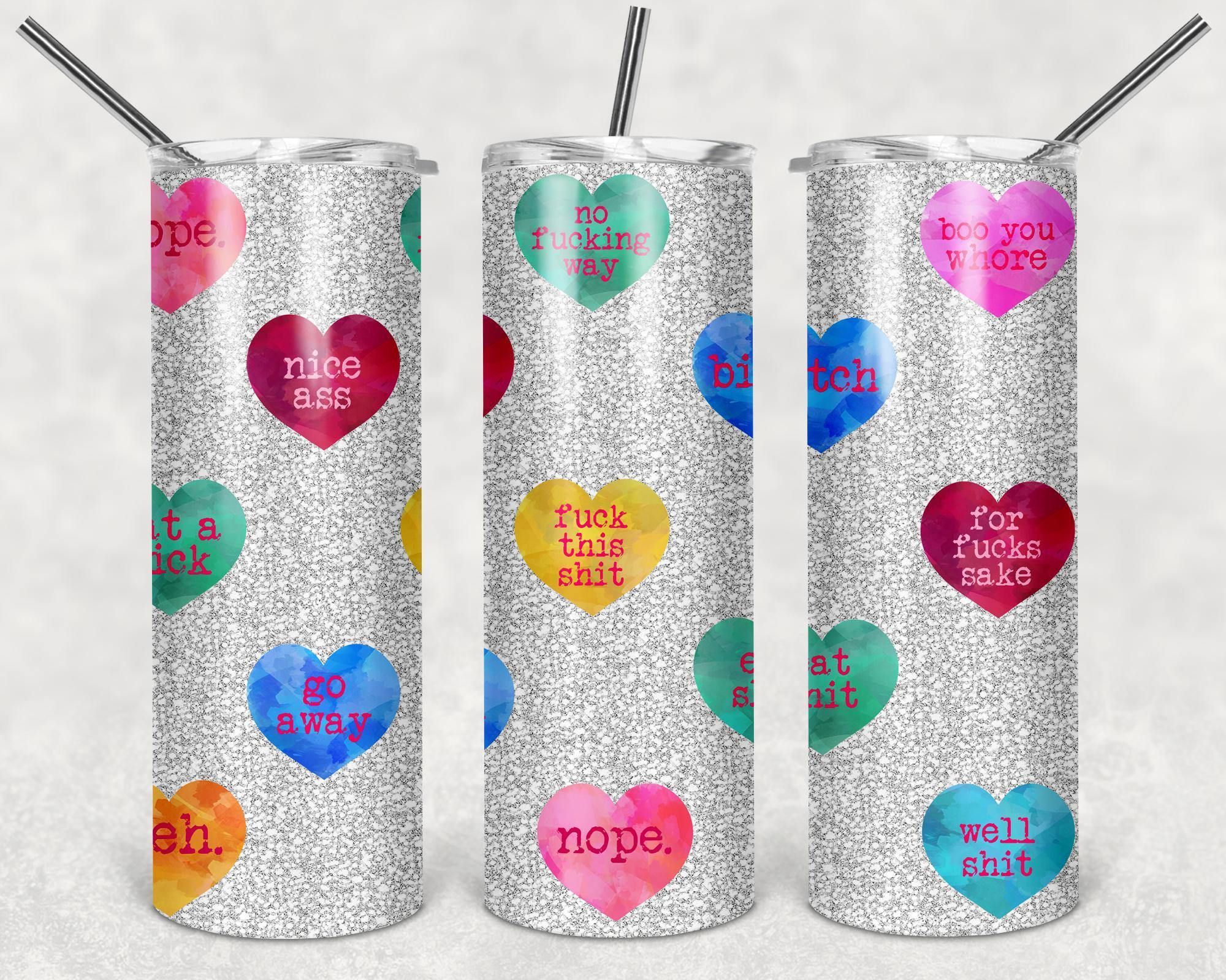 Personalized Candy Hearts YQ1904073CL Skinny Tumbler