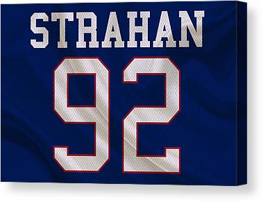 New York Giants Michael Strahan Joe Hamilton Canvas Print