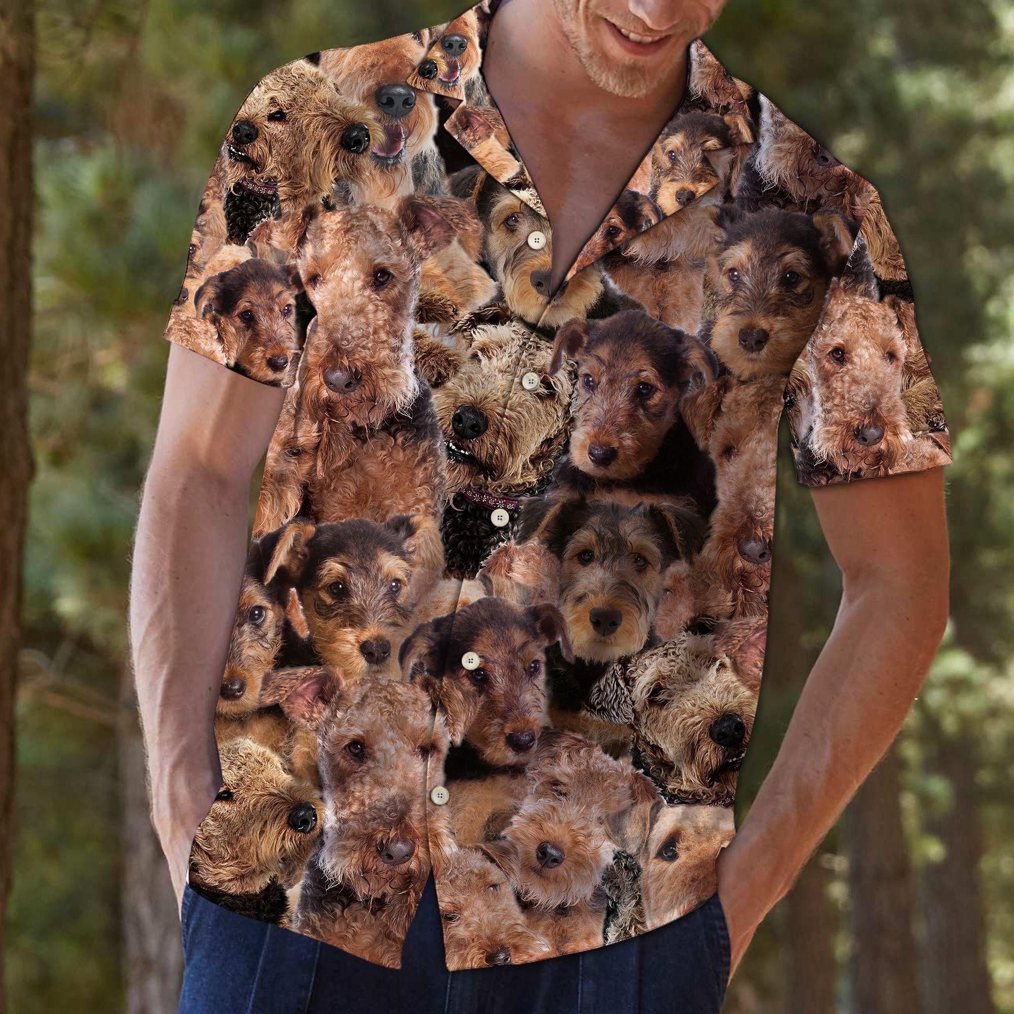 Airedale Terrier Awesome Aloha Hawaiian Shirt Colorful Short Sleeve Summer Beach Casual Shirt For Men And Women