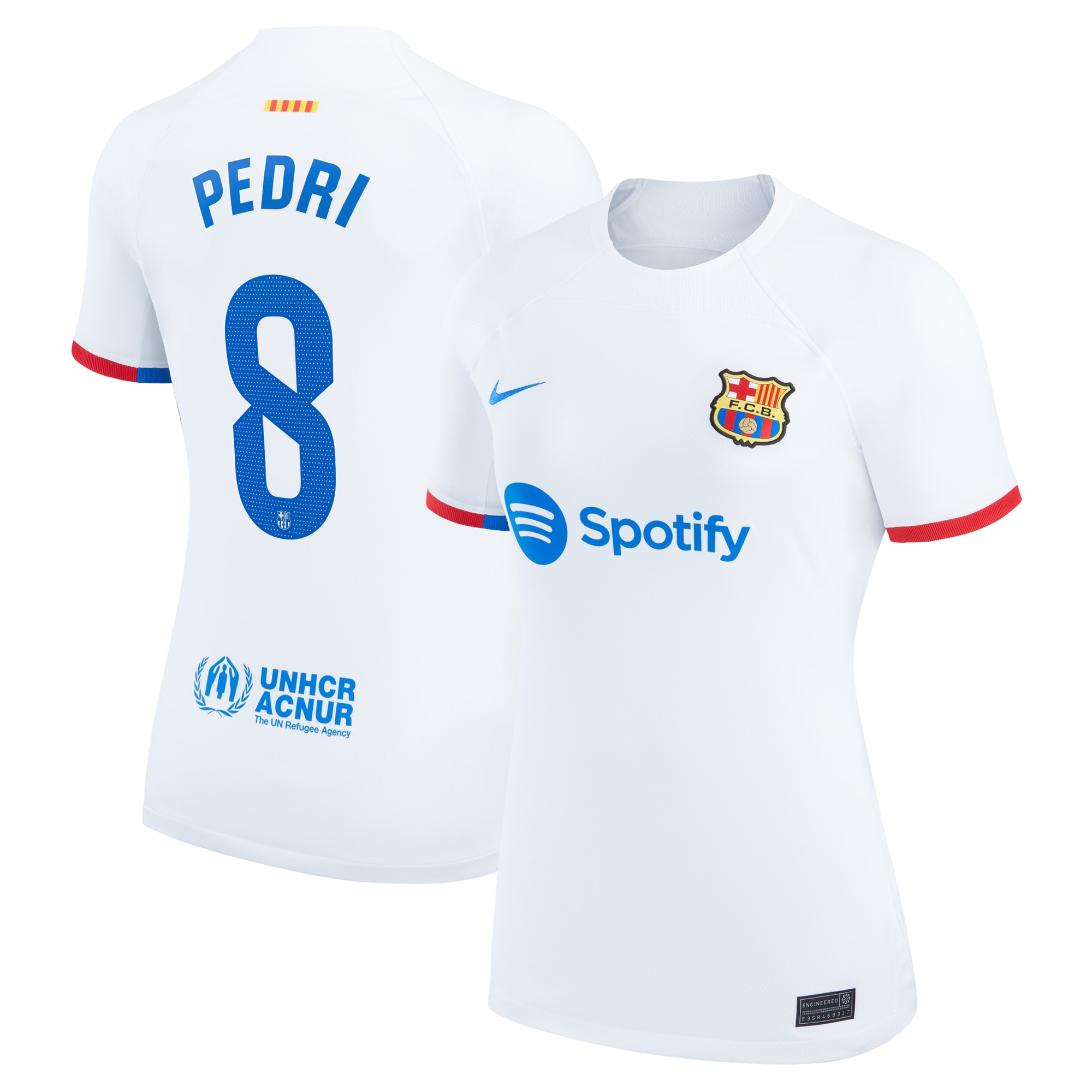 Pedri Barcelona Women's 2023/24 Away Replica Jersey – White