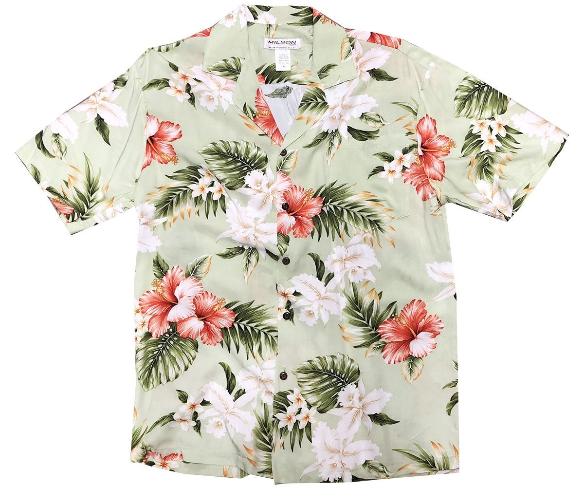 Kahala Hibiscus Olivehawaiian Shirt Made In Summer Beach Shirts Ha44194