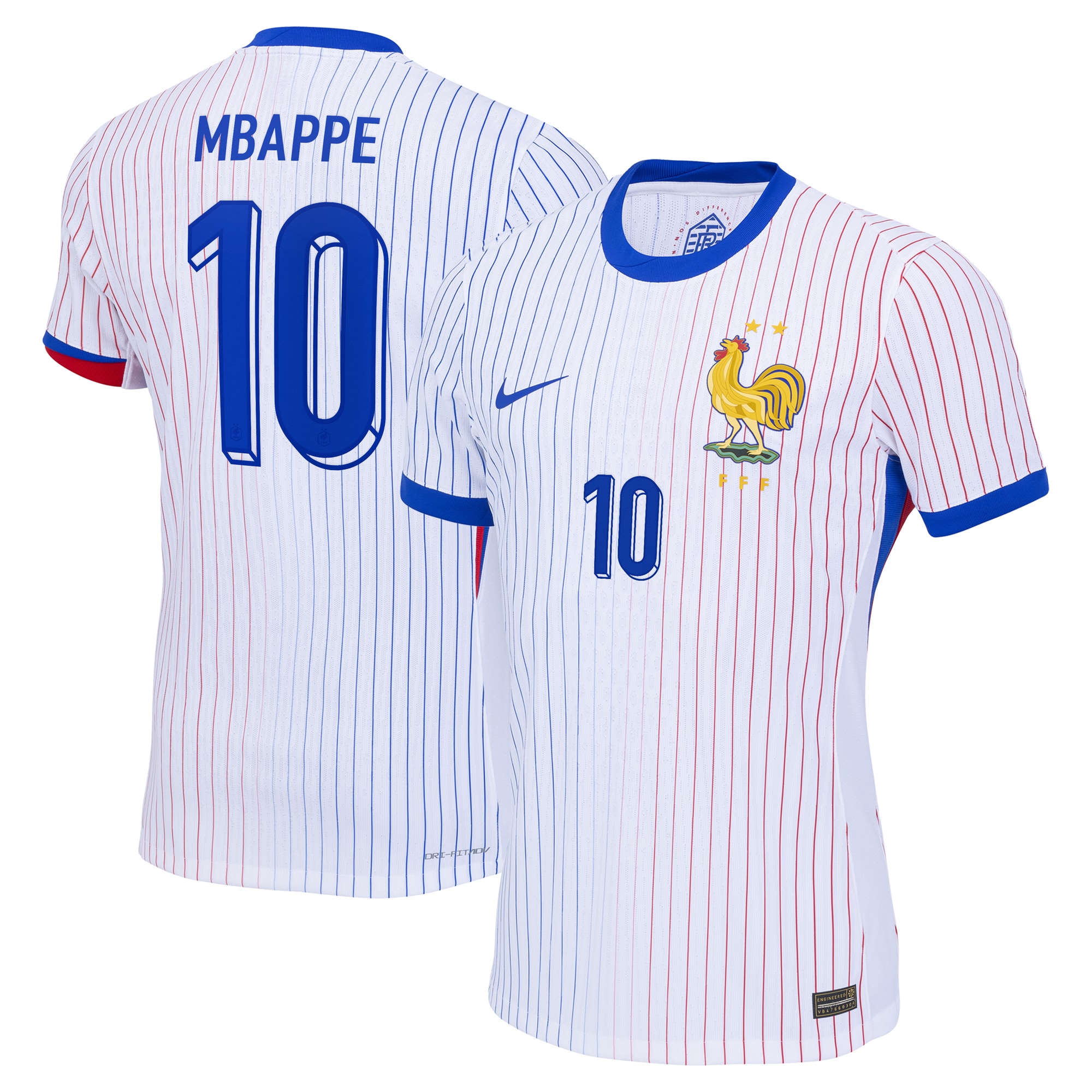 Kylian Mbappe France National Team 2024 Away Authentic Jersey – White