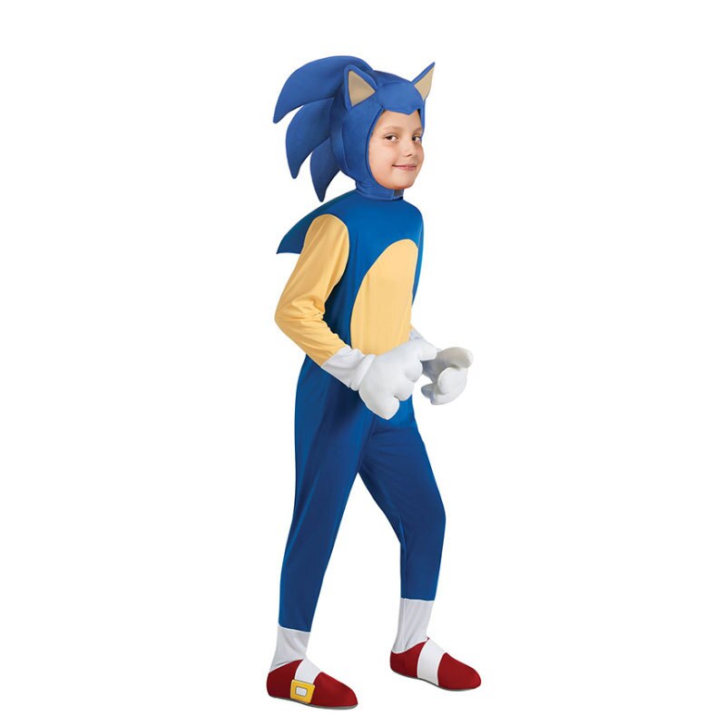 Sonic Speed Crossing Cartoon Kids Game Character Costumes Boys Girls Halloween Cosplay Theme Party Role Playing Dress Up Suit alx