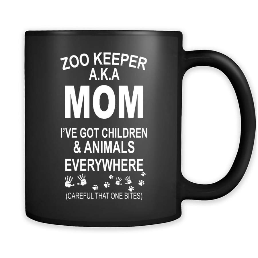 Zoo Keeper AKA Mom I’ve Got Children And Animals Everywhere – Full-Wrap Coffee Black Mug