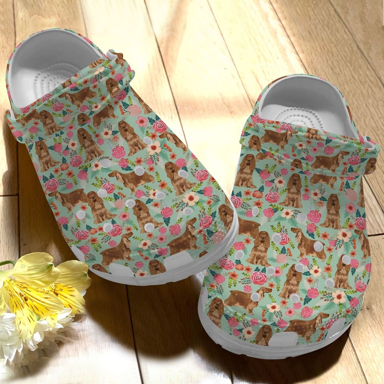 Cocker Spaniel Personalize Clog, Custom Name, Text, Fashion Style For Women, Men, Kid, Print 3D Lovely Cs