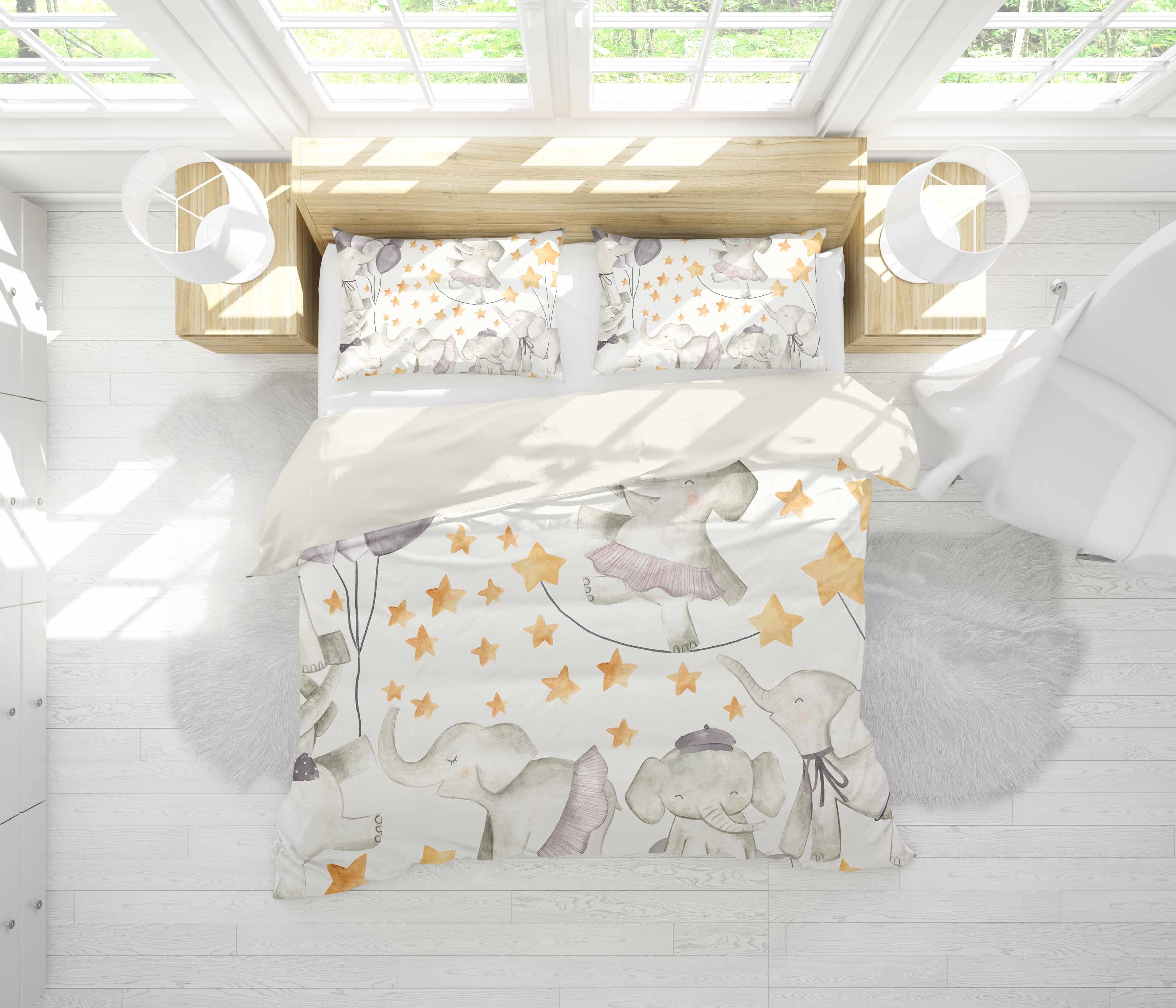 3D Elephant Star Quilt Cover Set Bedding Set Pillowcases 02