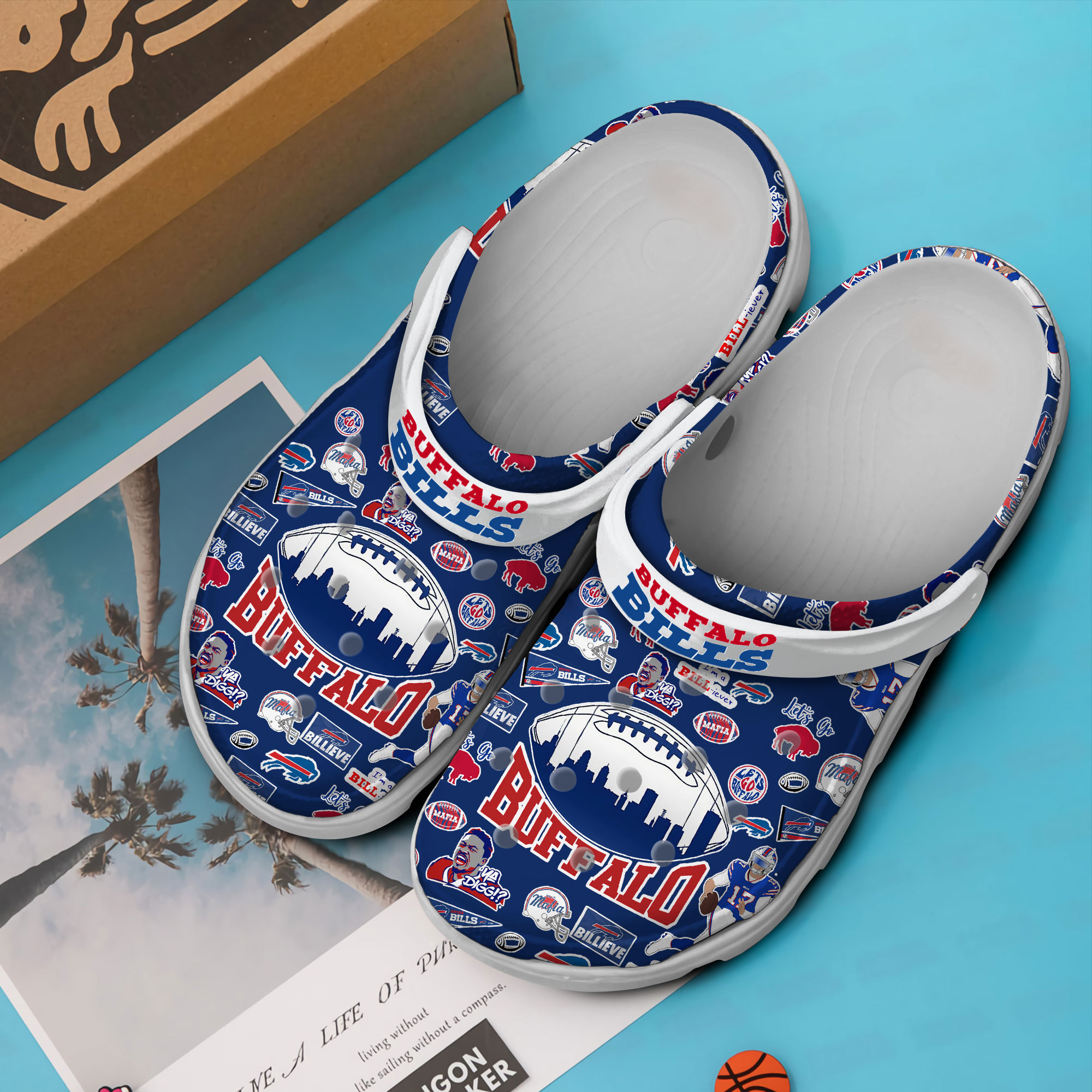 Buffalo Bills NFL Sport Crocss Crocband Clogs Shoes Comfortable For Men Women and Kids