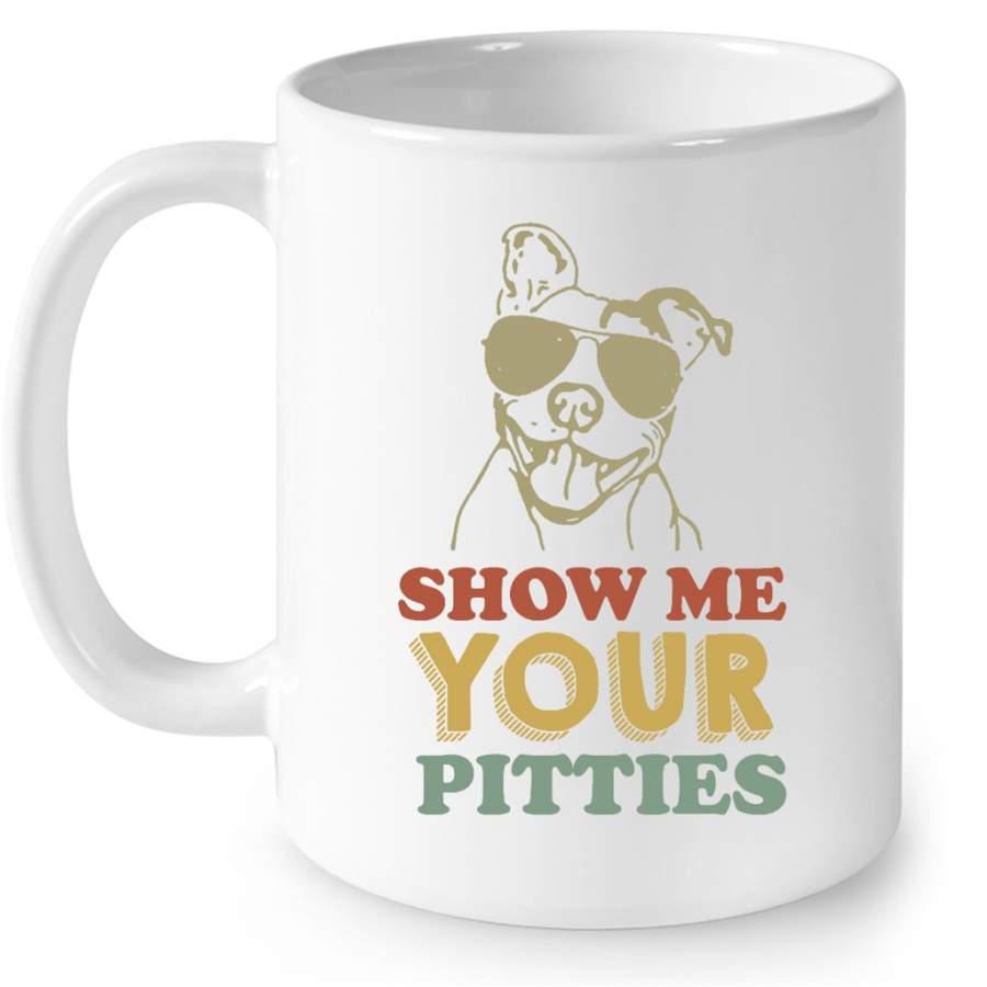 Show Me Your Pitties Pitbull Vintage Classic – Full-Wrap Coffee White Mug