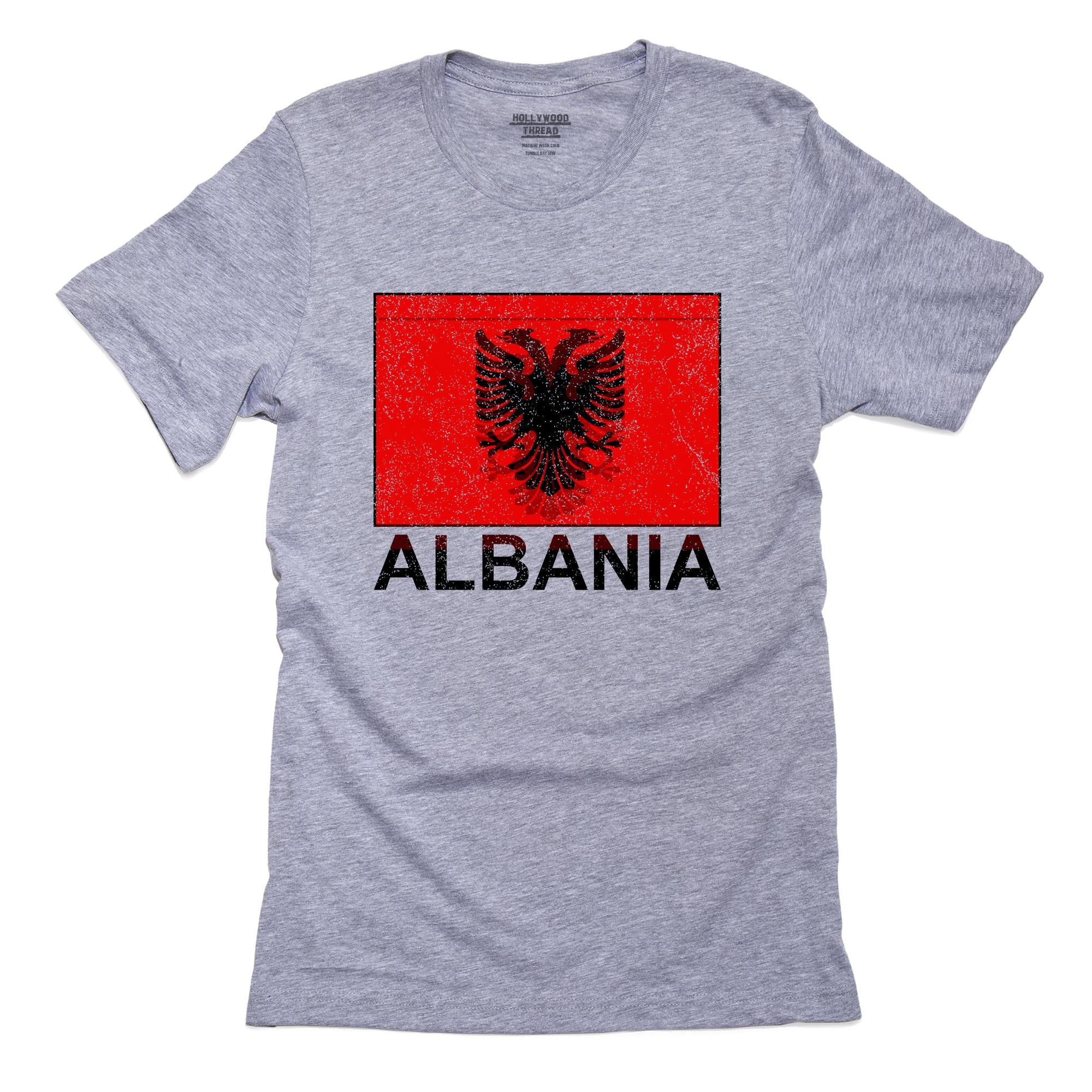 Albania Flag – Special Vintage Edition T-Shirt, Framed Print, Pillow, Golf Towel