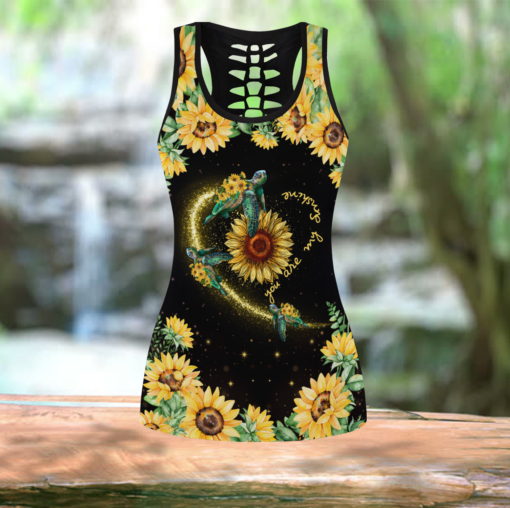 You Are My Sunshine Sea Turtle Hollow Tanktop And Legging For Turtle Lovers, Gift For Her Gift For Turtle Lover Friend Tanktop And Legging, Animal Lovers