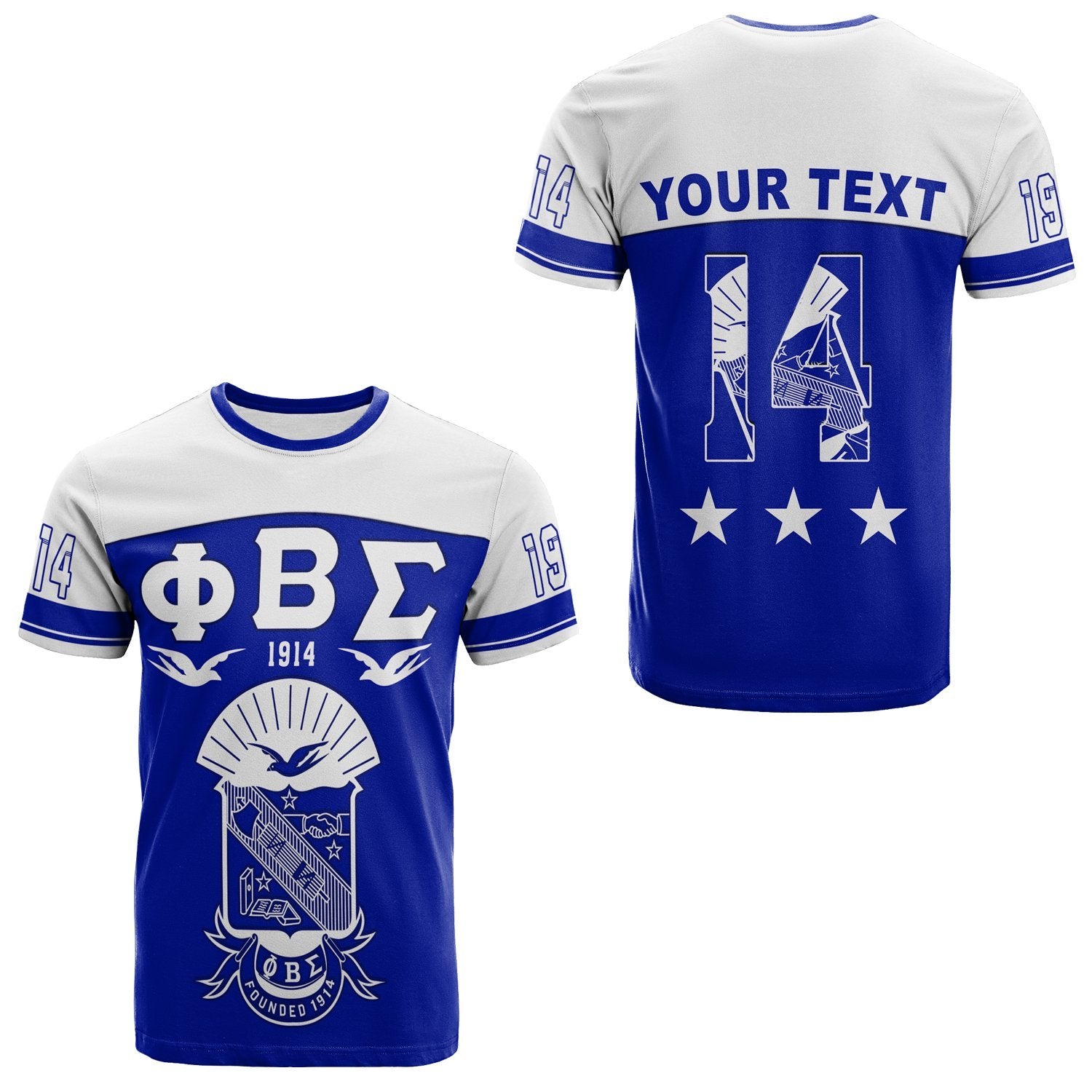 (Custom Personalised) Phi Beta Sigma Impressive Blue T-Shirt Lt13