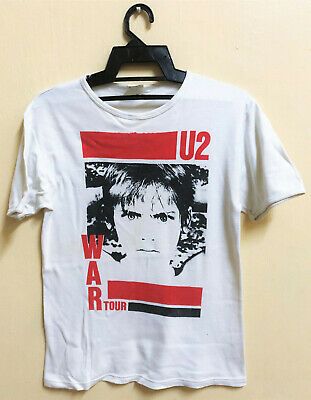 Vintage 80s 1983 U2 War New Wave Rock Tour Concert Promo T-shirt Bono 7989