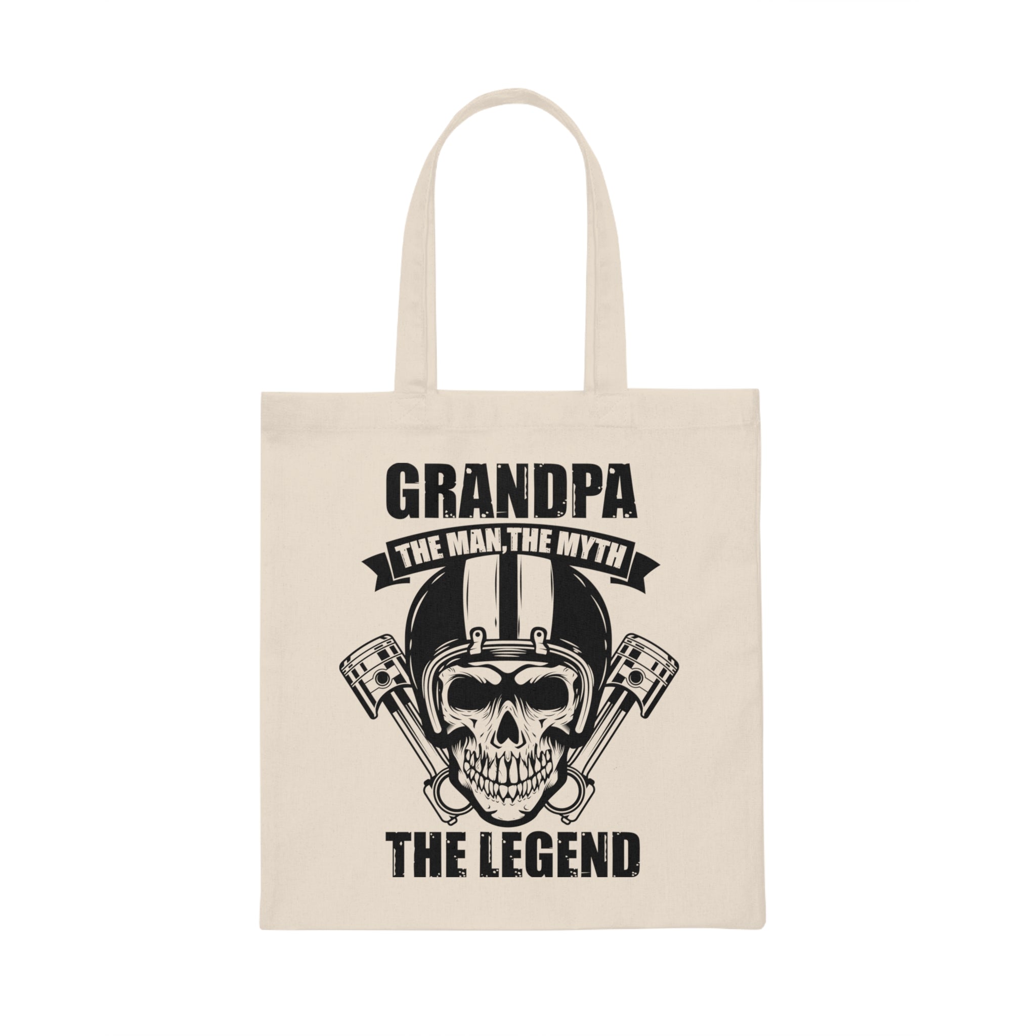 Vintage Granddads Motorcycling Enthusiasts Illustration Gag Humorous Skulls Graphic Driving Statements Puns Canvas Tote Bag