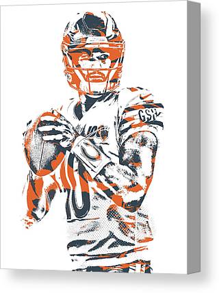 Mitch Trubisky Chicago Bears Pixel Art 21 Joe Hamilton Canvas Print