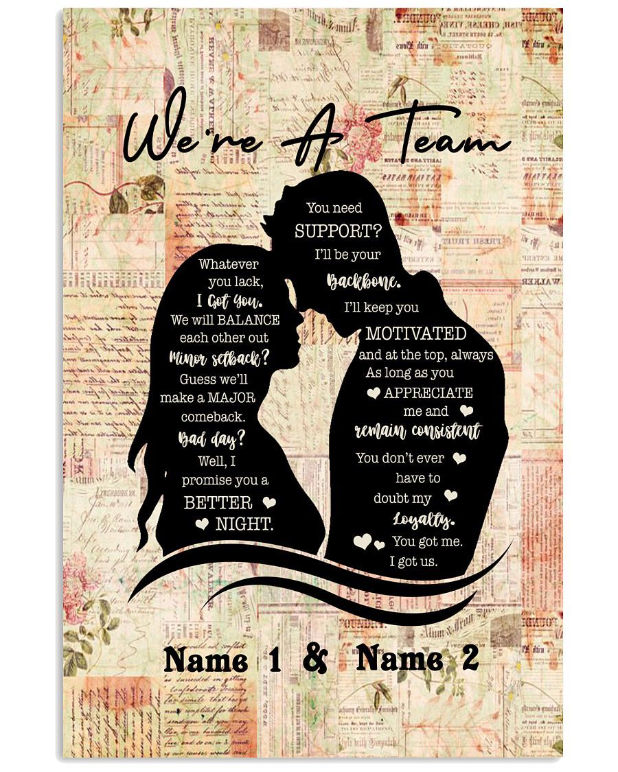 We’re A Team Personalized Name Canvas Best Gift For Boyfriend Poster Wall Art Home Decor