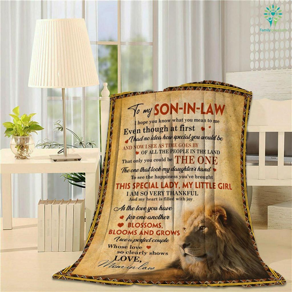 To My Son In Law Lion Velveteen Plush Blanket